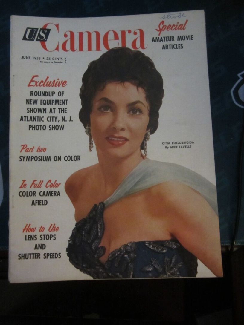 US CAMERA magazine side cover  June 1955