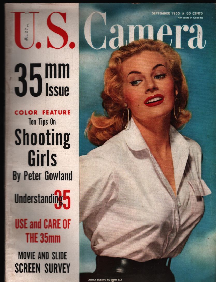 US CAMERA magazine side cover  September 1955