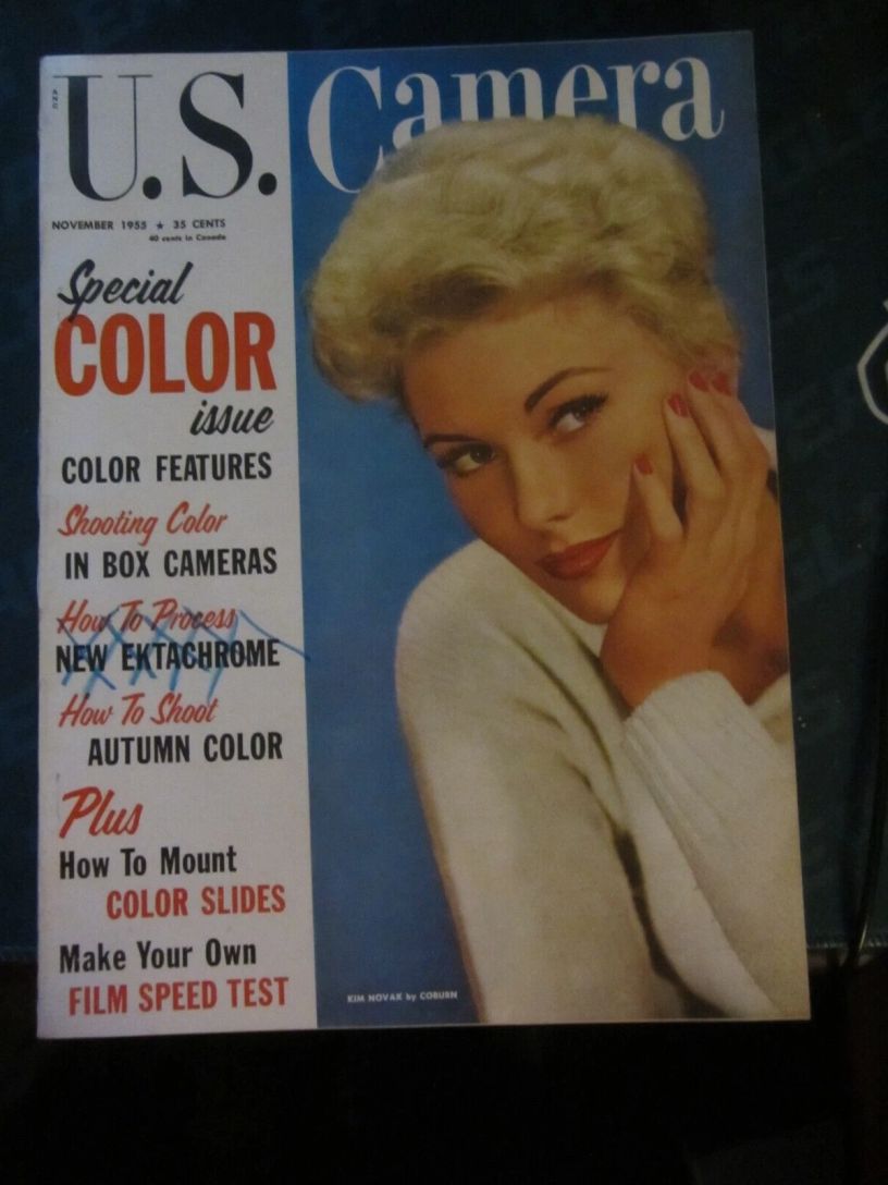 US CAMERA magazine side cover  November 1955