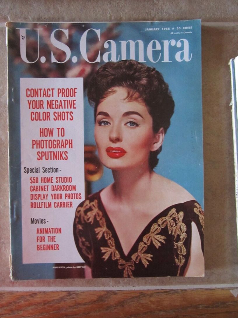 US CAMERA magazine side cover  January 1958