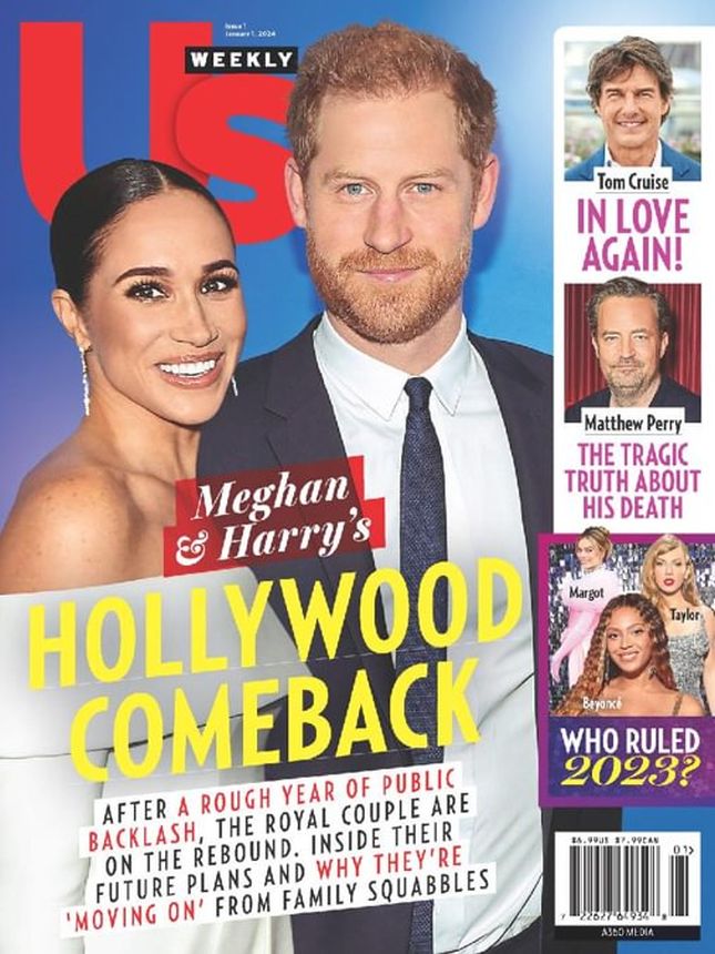 US WEEKLY magazine side cover 1 January 2024