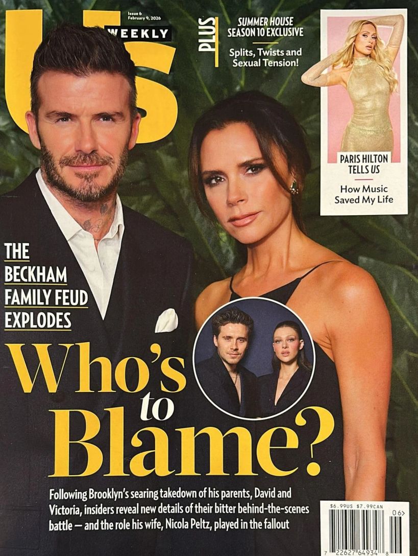 US WEEKLY magazine side cover 9 February 2026