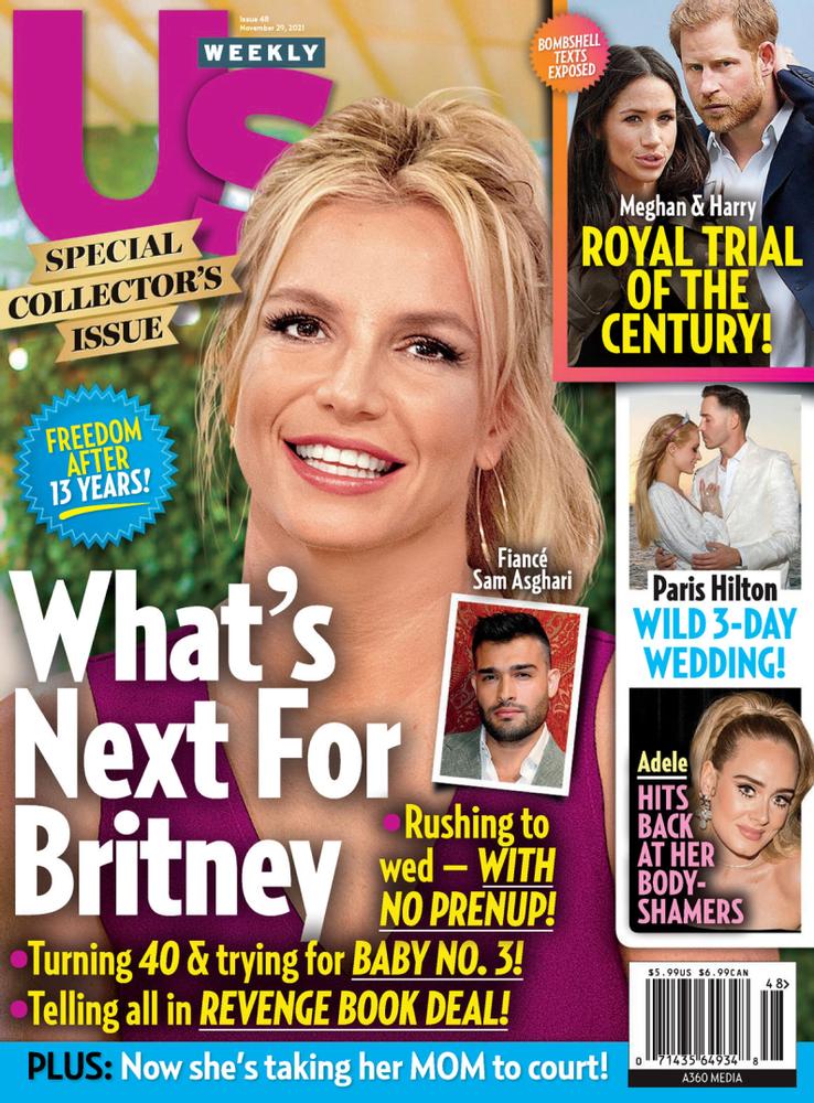US WEEKLY magazine side cover 29 November 2021