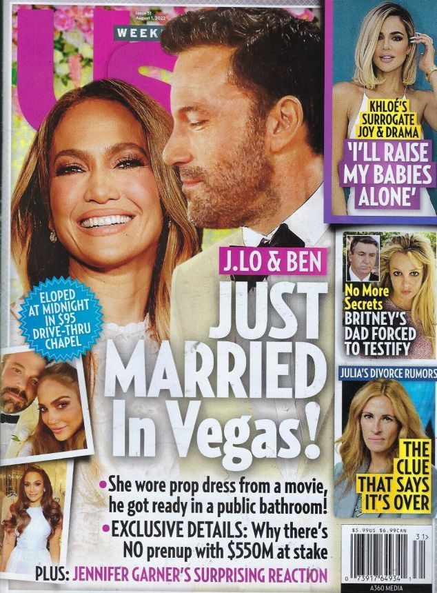 US WEEKLY magazine side cover 1 August 2022