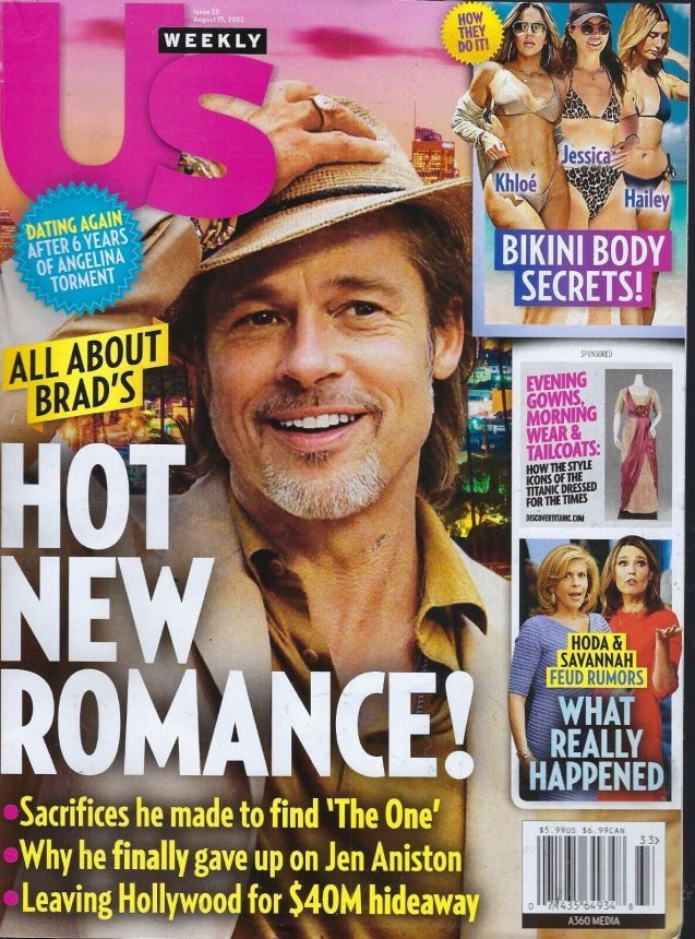 US WEEKLY magazine side cover 15 August 2022