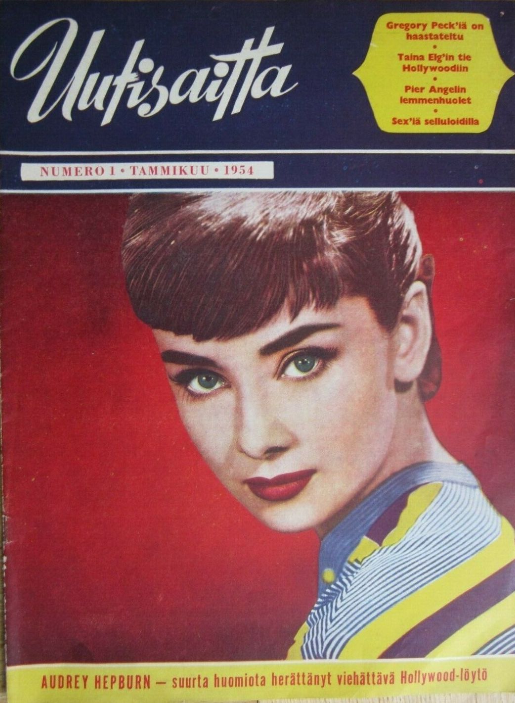 UUTISAITTA magazine side cover Issue 1   1954