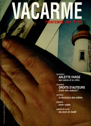 VACARME magazine side cover Issue 15 Spring 2001