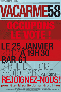 VACARME magazine side cover Issue 58 Winter 2011