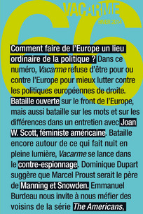 VACARME magazine side cover Issue 66 Winter 2013
