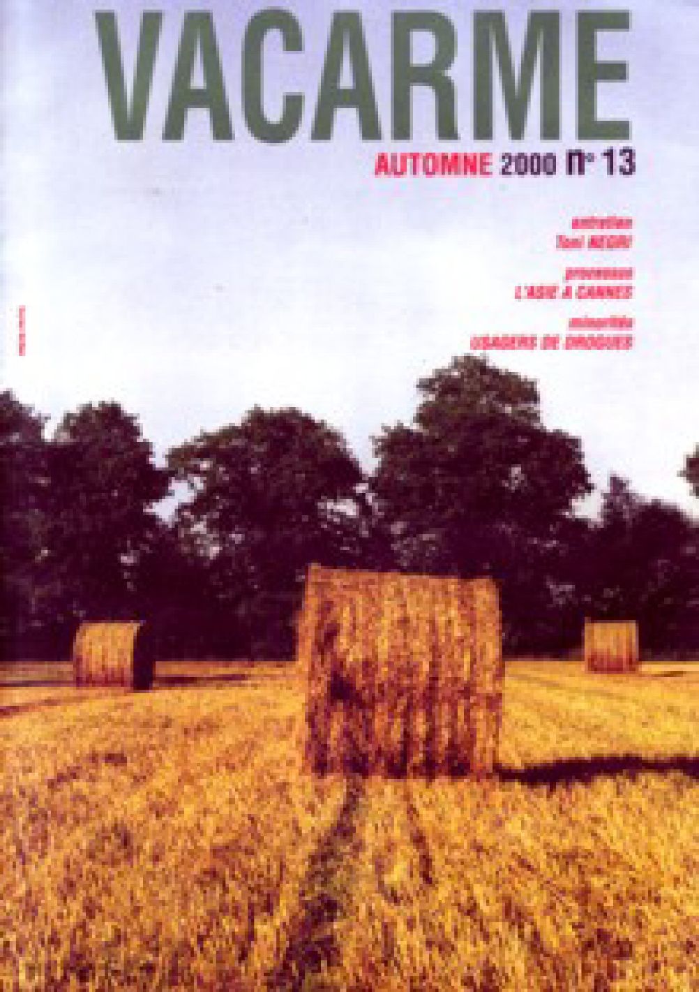 VACARME magazine side cover Issue 13 Autumn 2000