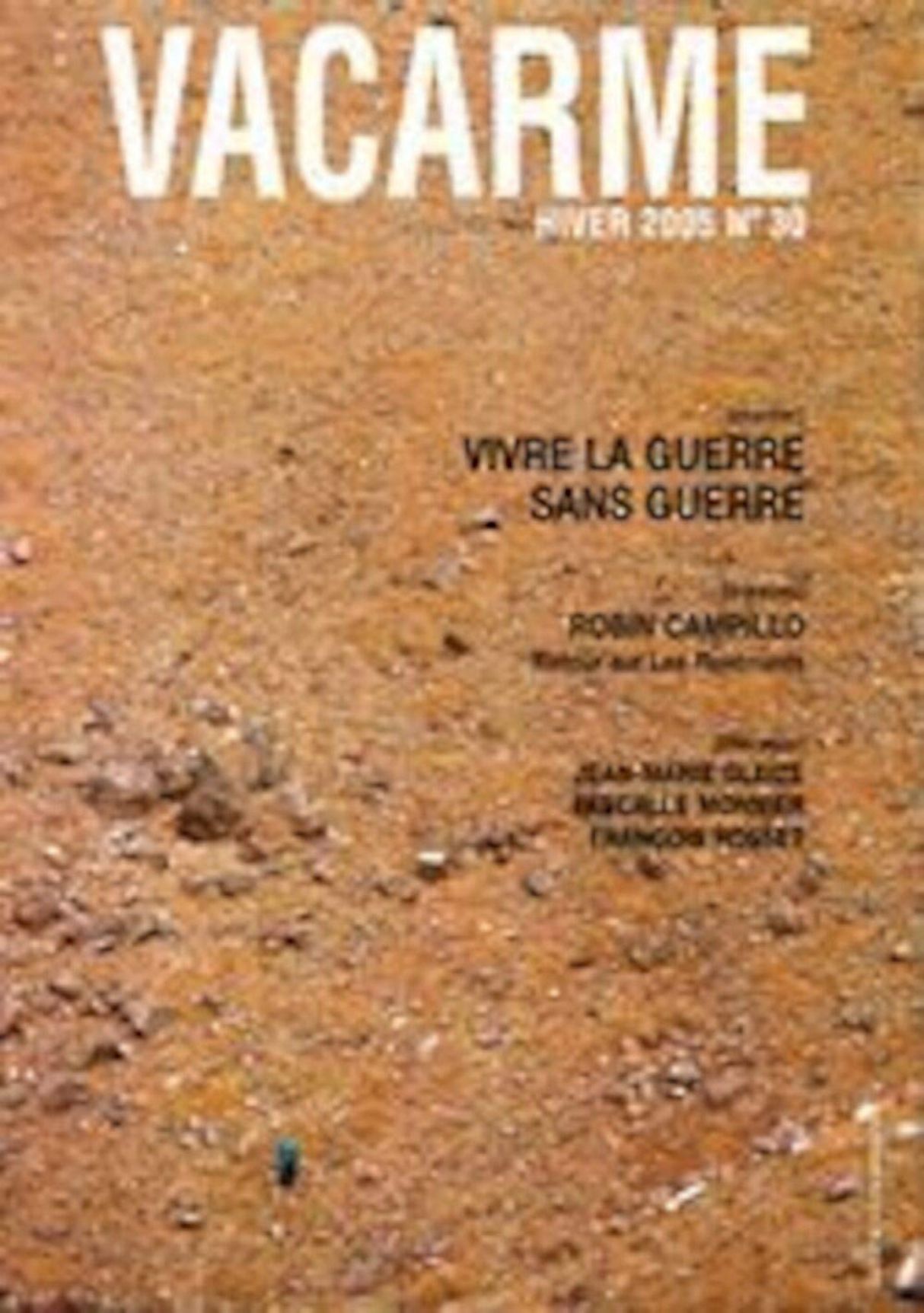 VACARME magazine side cover Issue 30 Winter 2005