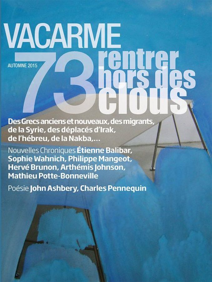 VACARME magazine side cover Issue 73 Autumn 2015