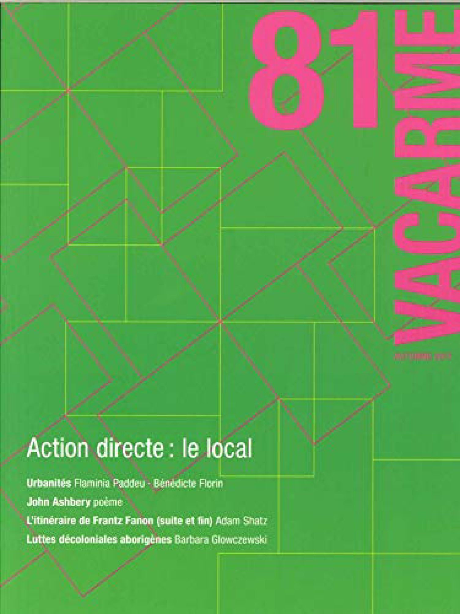 VACARME magazine side cover Issue 81   2017