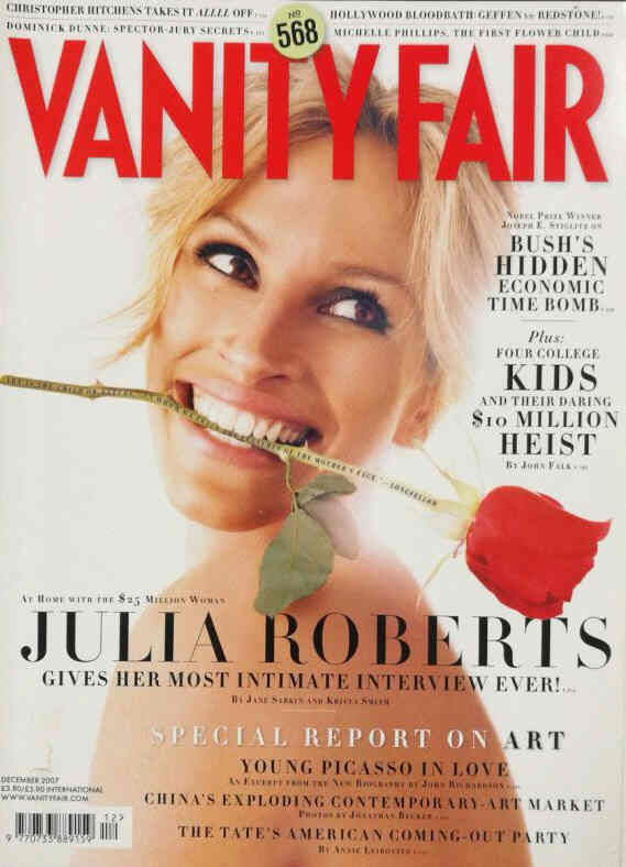 VANITY FAIR UK magazine side cover  December 2007