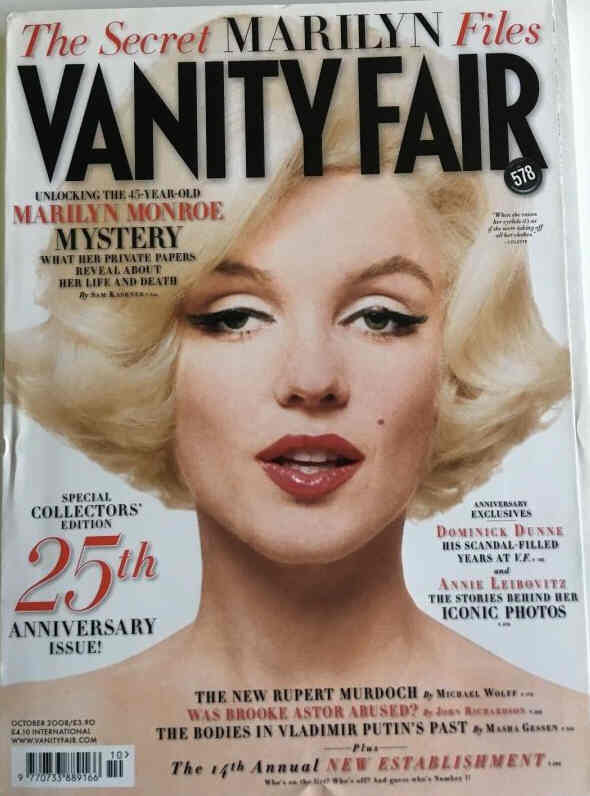 VANITY FAIR UK magazine side cover  October 2008