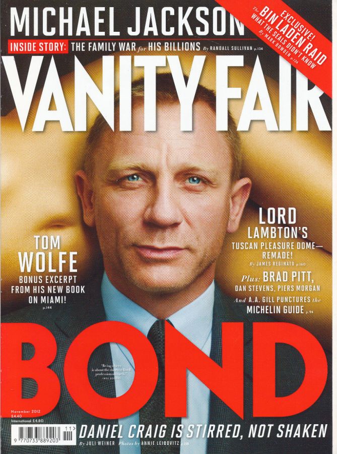 VANITY FAIR UK magazine side cover  November 2012