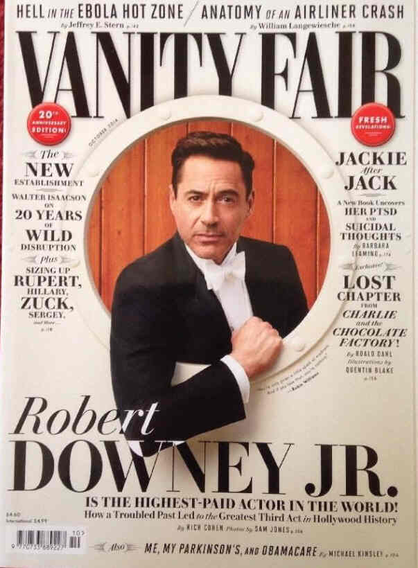 VANITY FAIR UK magazine side cover  October 2014