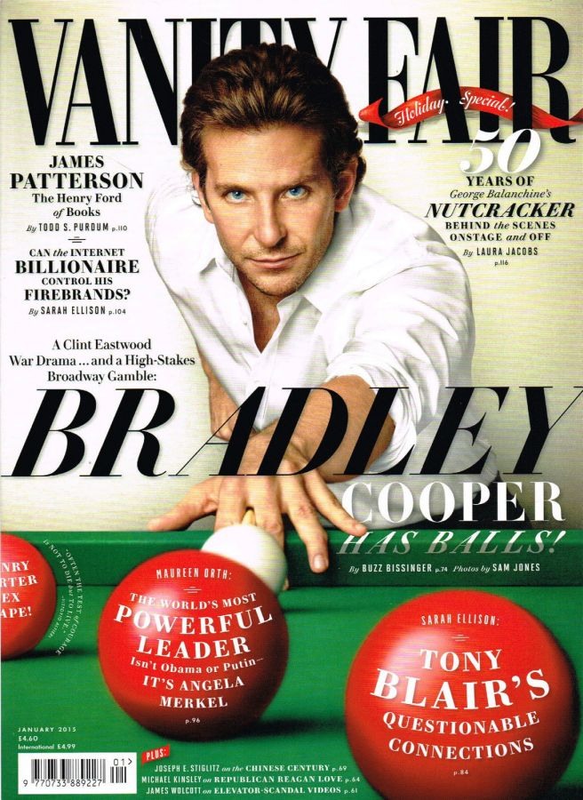 VANITY FAIR UK magazine side cover  January 2015