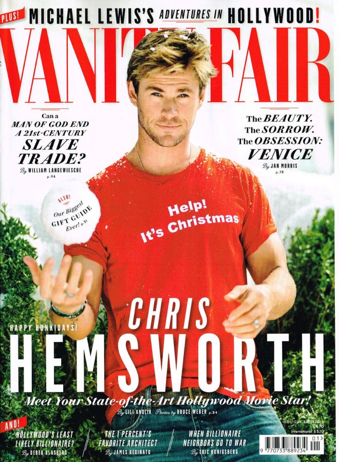 VANITY FAIR UK magazine side cover  December 2015/ January 2016 