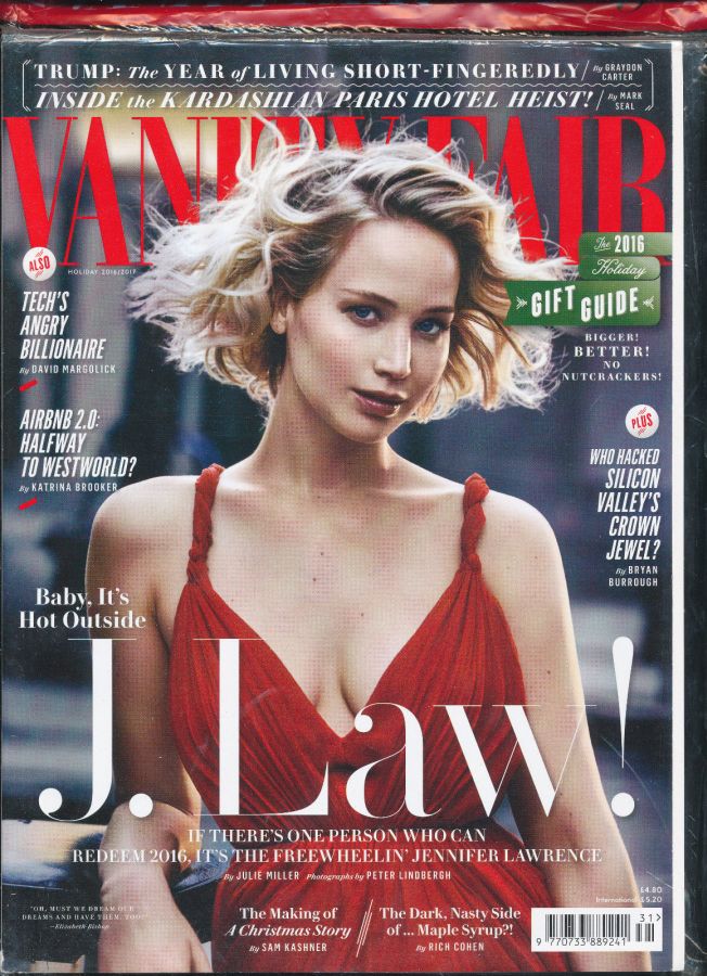 VANITY FAIR UK magazine side cover  December 2016/ January 2017 