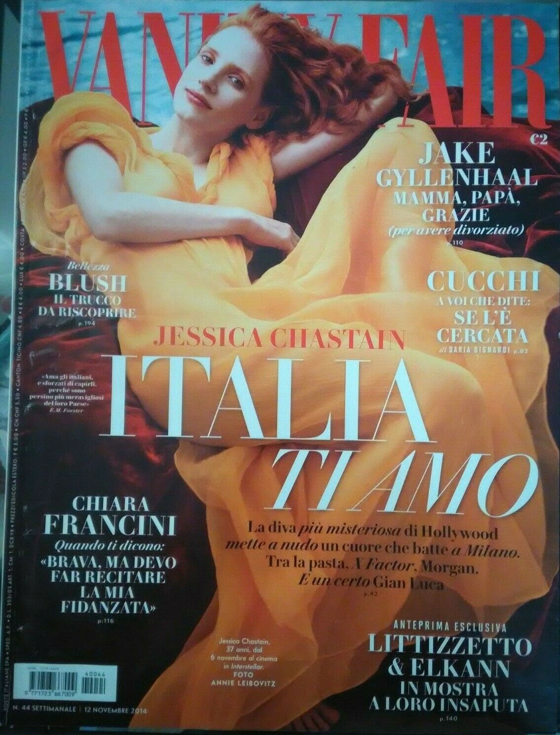 VANITY FAIR (Italy) magazine side cover Issue 44 12 November 2014