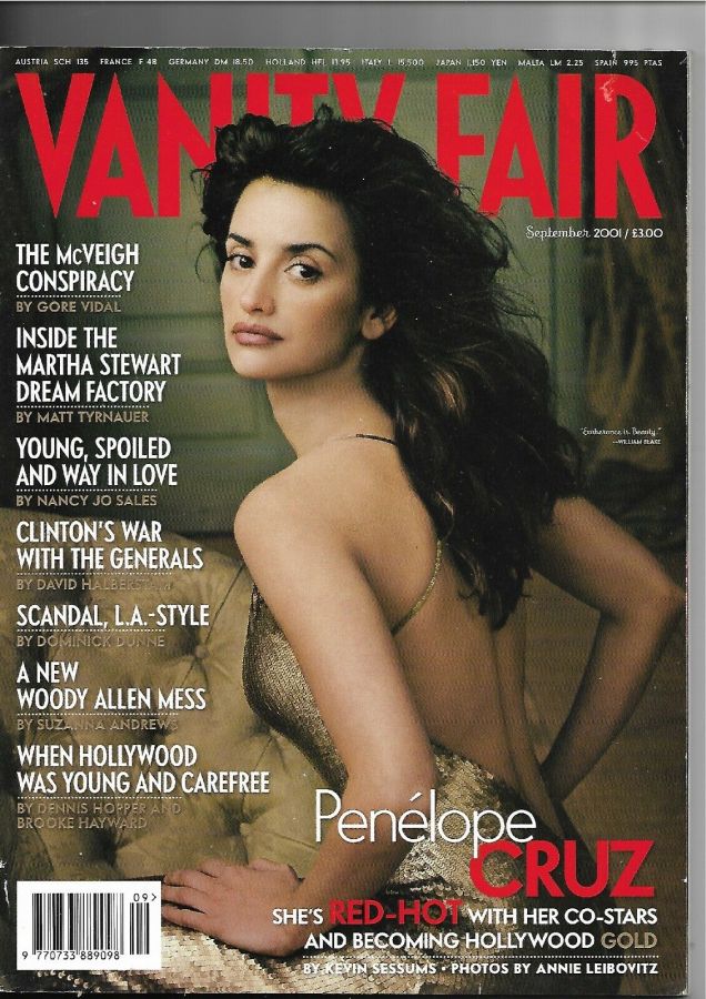 VANITY FAIR UK magazine side cover  September 2001