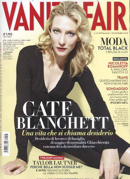 VANITY FAIR (Italy) magazine side cover Issue 47 25 November 2009