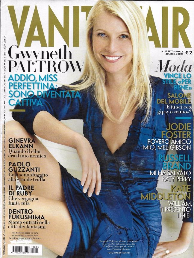 VANITY FAIR (Italy) magazine side cover Issue 15 20 April 2011