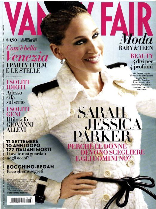 VANITY FAIR (Italy) magazine side cover Issue 36 14 September 2011