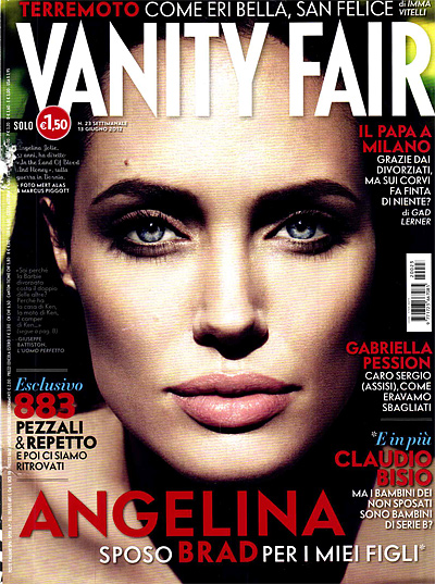 VANITY FAIR (Italy) magazine side cover Issue 23 13 June 2012