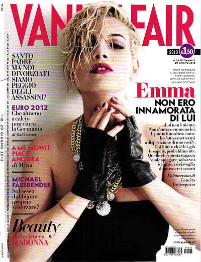 VANITY FAIR (Italy) magazine side cover Issue 24 20 June 2012
