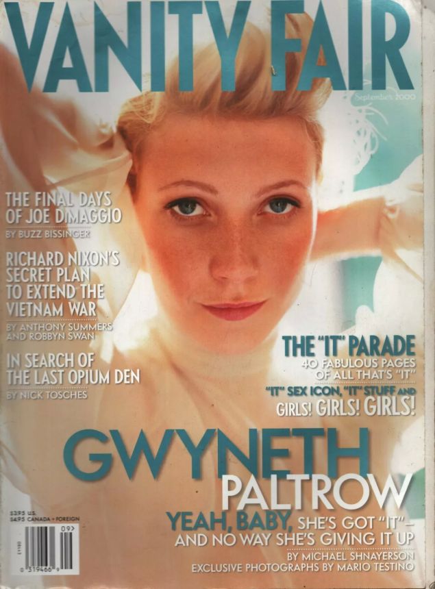 VANITY FAIR magazine side cover Issue 481 September 2000
