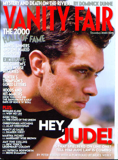 VANITY FAIR magazine side cover Issue 484 December 2000