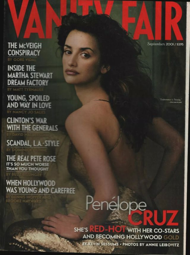 VANITY FAIR magazine side cover Issue 493 September 2001