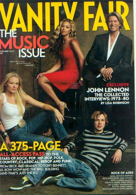 VANITY FAIR magazine side cover Issue 495 November 2001