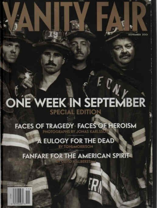 VANITY FAIR magazine side cover  Special November 2001