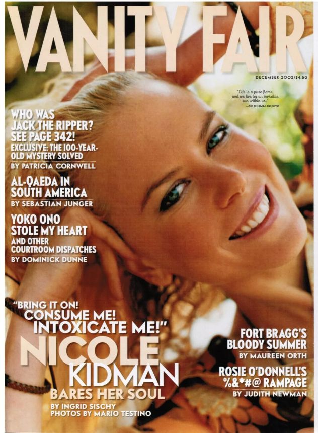 VANITY FAIR magazine side cover Issue 508 December 2002