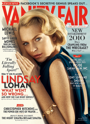 VANITY FAIR magazine side cover Issue 602 October 2010