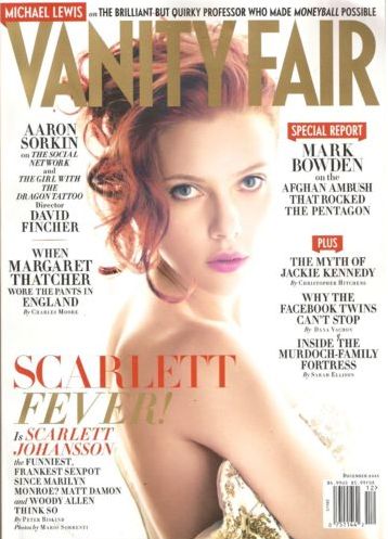 VANITY FAIR magazine side cover Issue 616 December 2011
