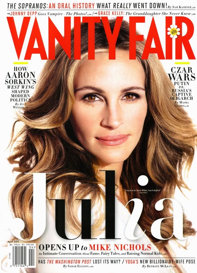 VANITY FAIR magazine side cover Issue 620 April 2012