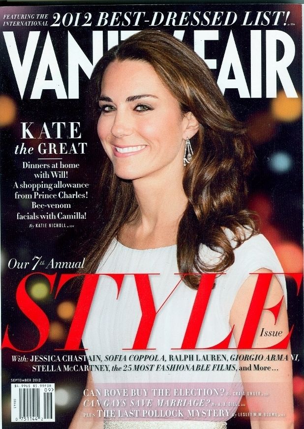 VANITY FAIR magazine side cover Issue 625 September 2012