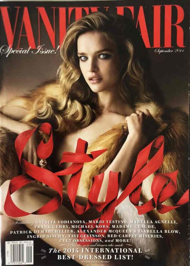 VANITY FAIR magazine side cover  September 2014