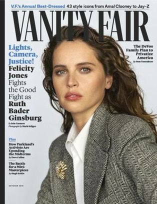 VANITY FAIR magazine side cover  October 2018