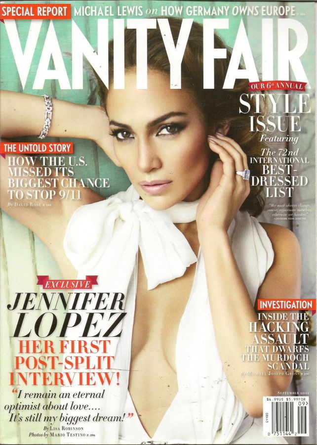 VANITY FAIR UK magazine side cover September 2011