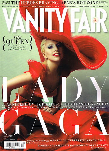 VANITY FAIR UK magazine side cover January 2012