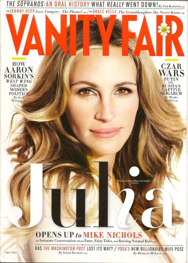 VANITY FAIR UK magazine side cover April 2012