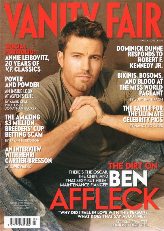 VANITY FAIR UK magazine side cover  March 2003