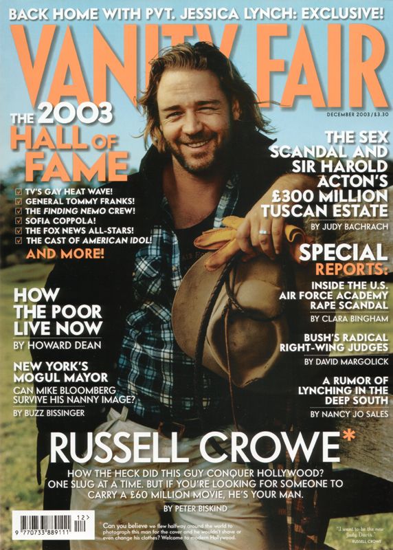 VANITY FAIR UK magazine side cover  December 2003