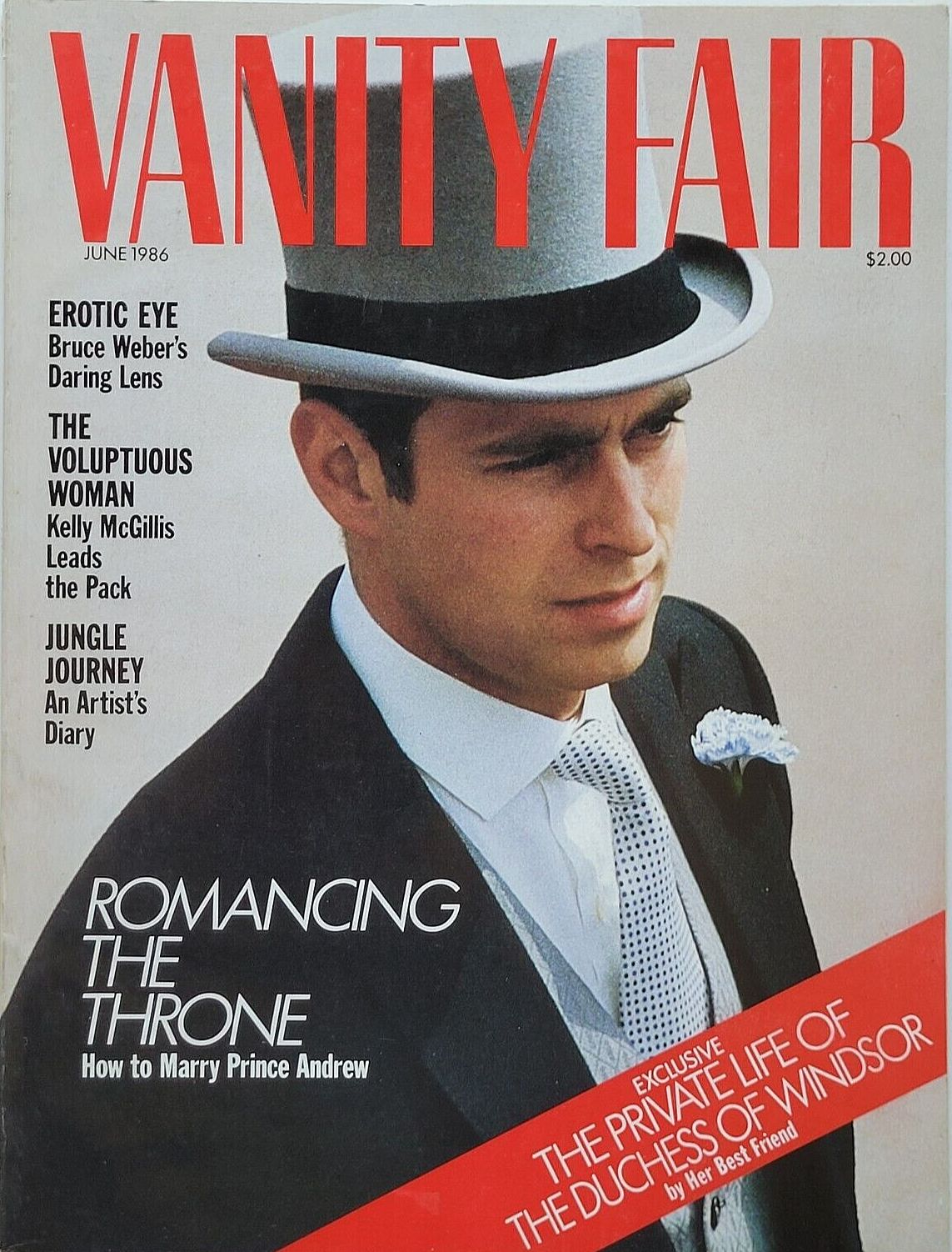 VANITY FAIR magazine side cover Issue 310  June 1986