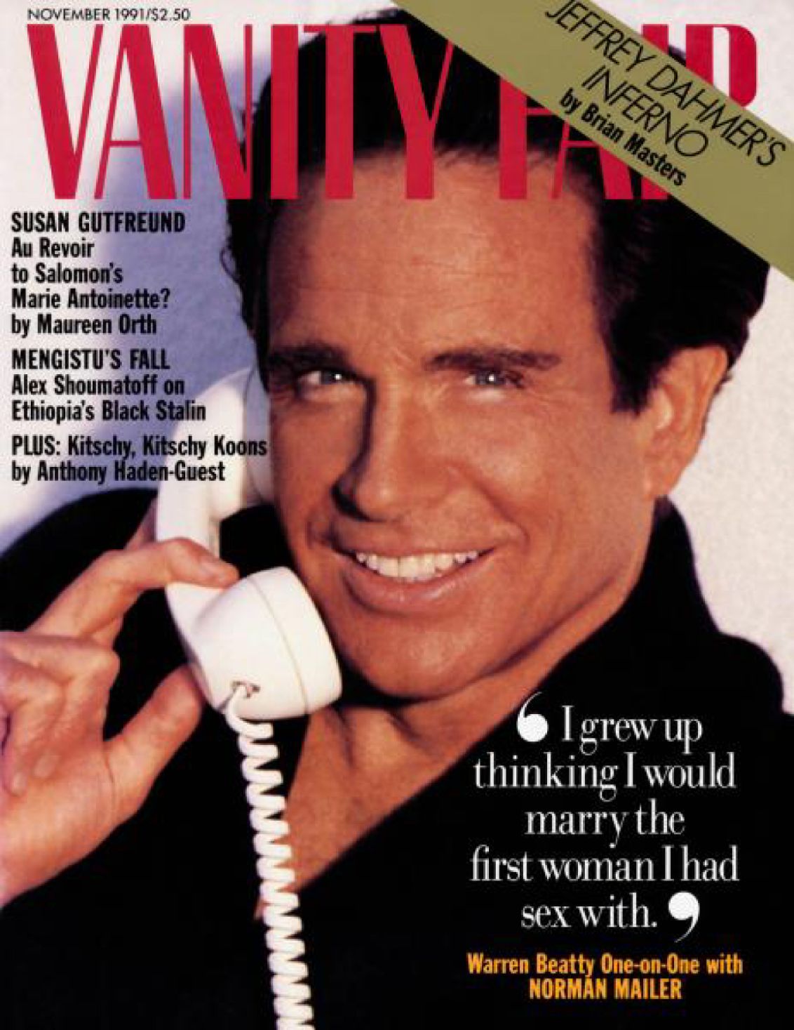 VANITY FAIR magazine side cover Issue 375  November 1991